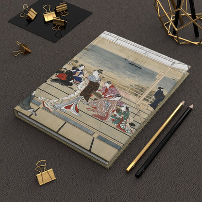 Utamaro Moonline Shinagawa Ukiyo-e Hardcover Journal Matte - Vintage Japanese Art Notebook Writing Diary | RHC 018 MU-NI Japan