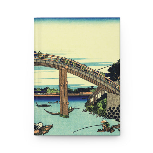 Hokusai Fukagawa Mannen Bridge Mount Fuji Ukiyo-e Hardcover Journal Matte - Vintage Japanese Art Notebook Writing Diary | RHC 001 MU-NI Japan