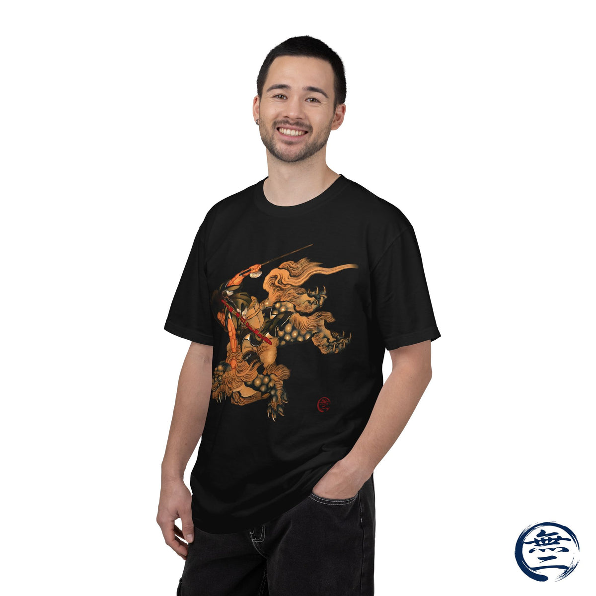 Hokusai Shoki Riding Shishi Lion T-Shirts - The Demon Queller Authentic Japanese Hero | MU-NI Japan