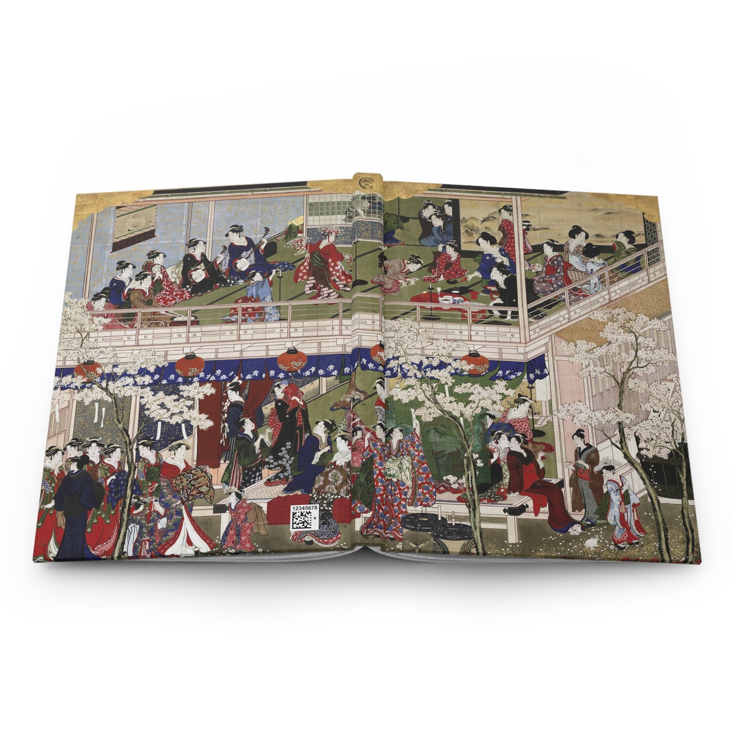 Utamaro Yoshiwara Snow, Moon, and Flowers (Setsugekka) Ukiyo-e Hardcover Journal Matte - Vintage Japanese Art Notebook | RHC 017 MU-NI Japan