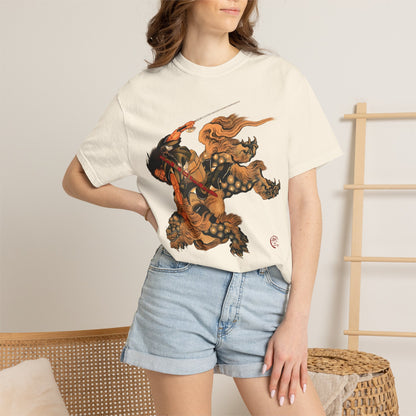 Hokusai Shoki Riding Shishi Lion T-Shirts - The Demon Queller Authentic Japanese Hero | MU-NI Japan
