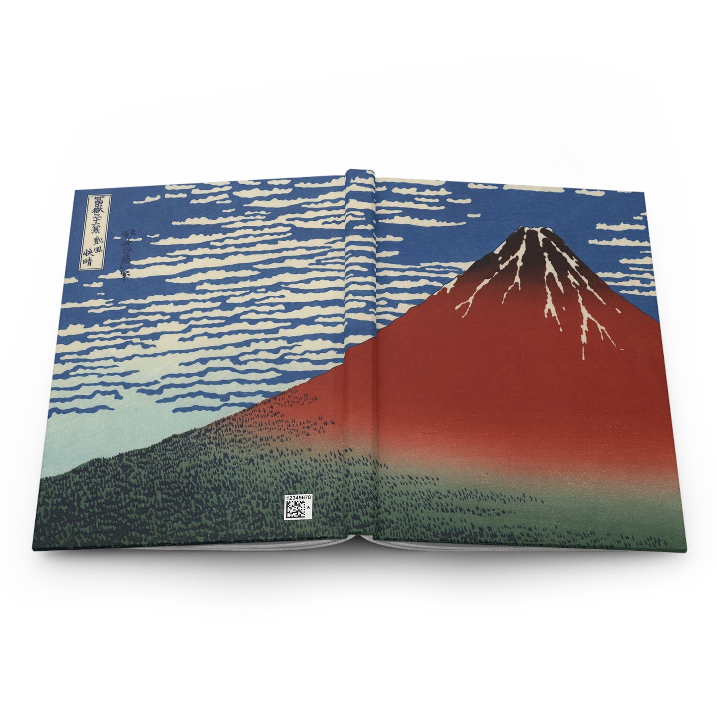 Hokusai Red Fuji South Wind Clear Sky Hardcover Journal Matte - Vintage Japanese Art Notebook Writing Diary | RHC 006 MU-NI Japan