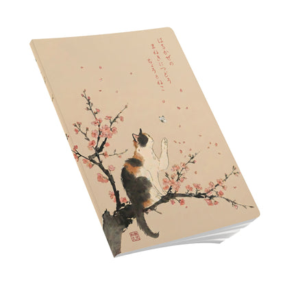 Japanese Calico Cat Cherry Blossom Softcover Journal | MU-NI Japan