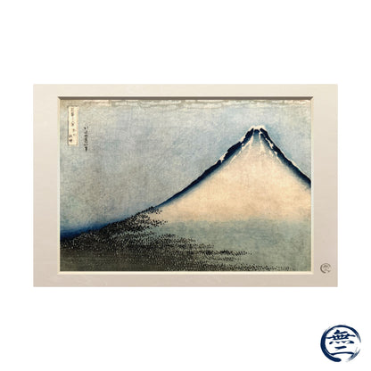Hokusai Fuji at Clear Weather Ukiyo-e Poster - White Fuji Wall Art, 3D Framed Effect Print | RHC MU-NI Japan