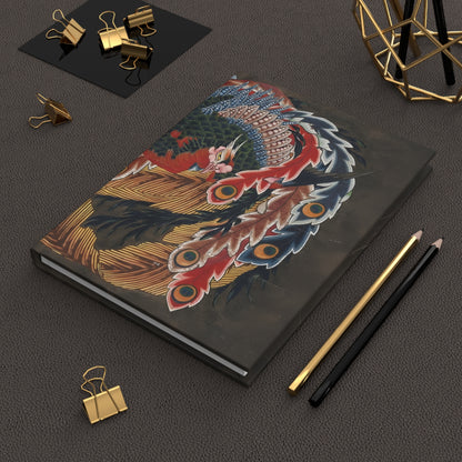 Hokusai Hou-ou Phoenix Hardcover Journal - Japanese Vintage Art Matte Notebook,  Ukiyo-e Writing Diary | RHC MU-NI Japan