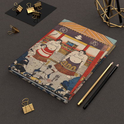 Vintage Sumo Wrestling Ukiyo-e Print Hardcover Journal - Utagawa Kuniyoshi | RHC MU-NI Japan