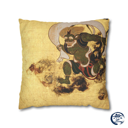 Tawaraya Sotatsu Fajin Raijin Faux Suede Pillow Case | RHC MU-NI Japan