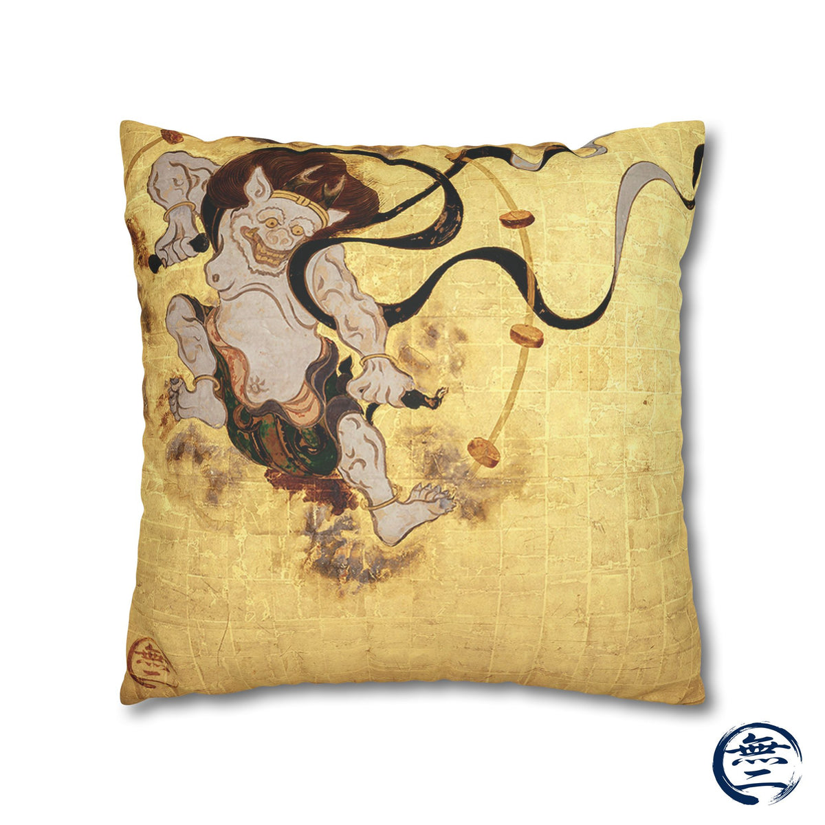 Tawaraya Sotatsu Fajin Raijin Faux Suede Pillow Case | RHC MU-NI Japan