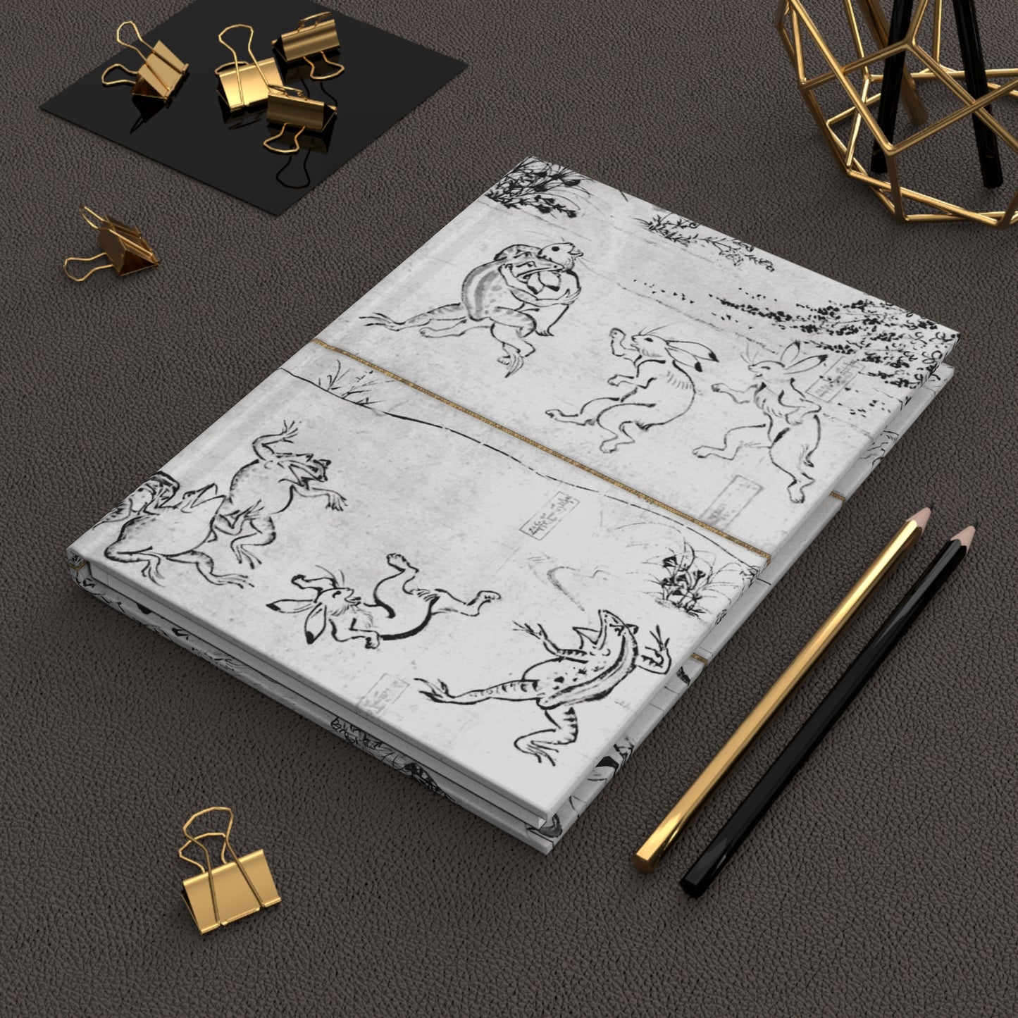 Choju-giga Frolicking Animals Japanese Art Hardcover Journal Matte - Ancient Manga Rabbit Frog Notebook | RHC 010 MU-NI Japan