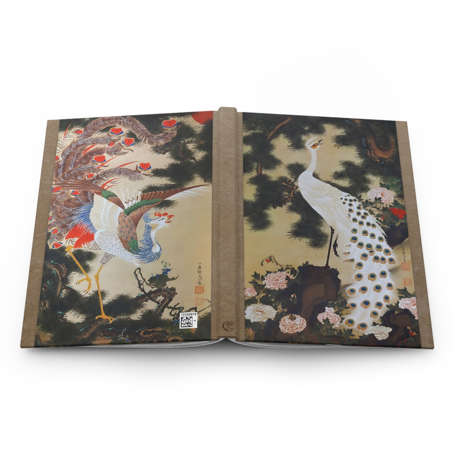 Ito Jakuchu Peacock and Phoenix Japanese Art Hardcover Journal Matte - Vintage Ukiyo-e Writing Notebook | RHC 014 MU-NI Japan