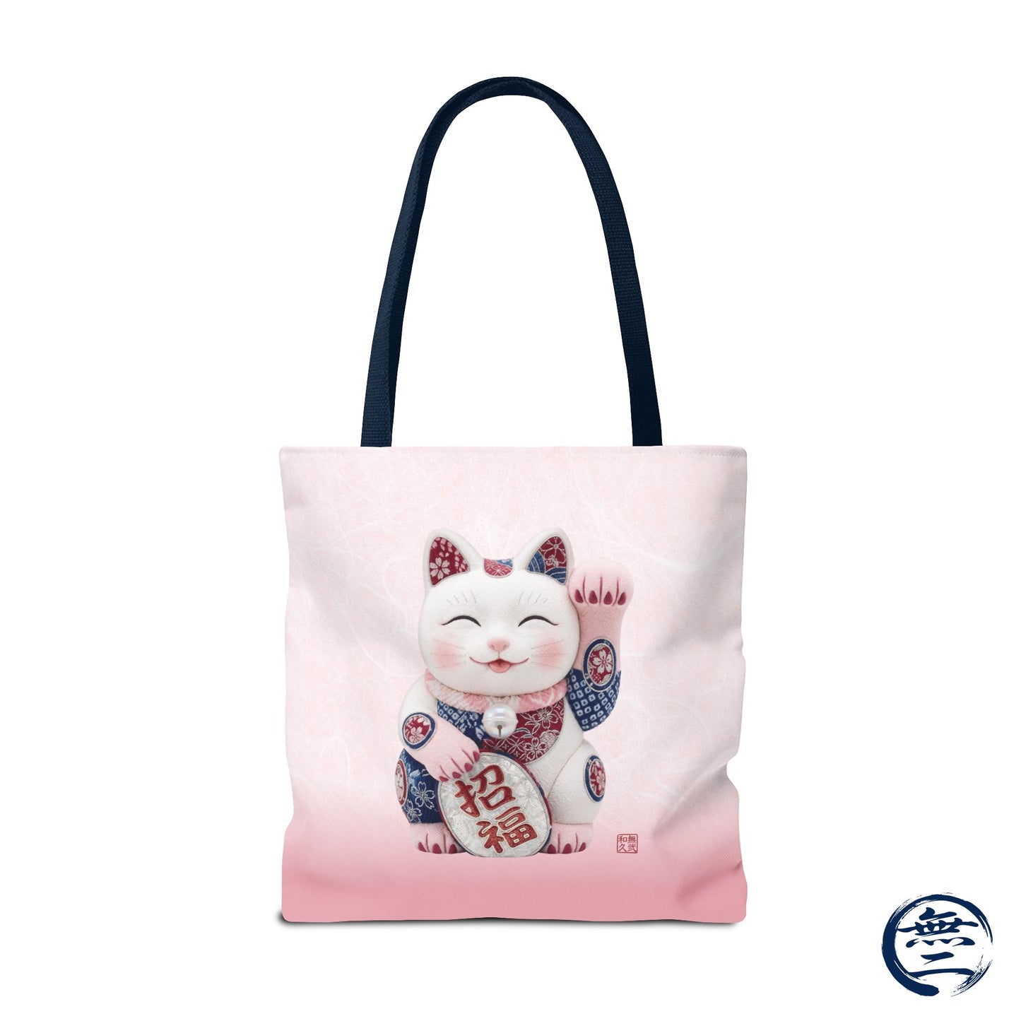 Shin-Maneki neko Modern Kimekomi Decor Style Tote Bag | Kawaii Odd-Eye & Smile Dual Design- Beckon Health and Happiness MS2D | MU-NI Japan