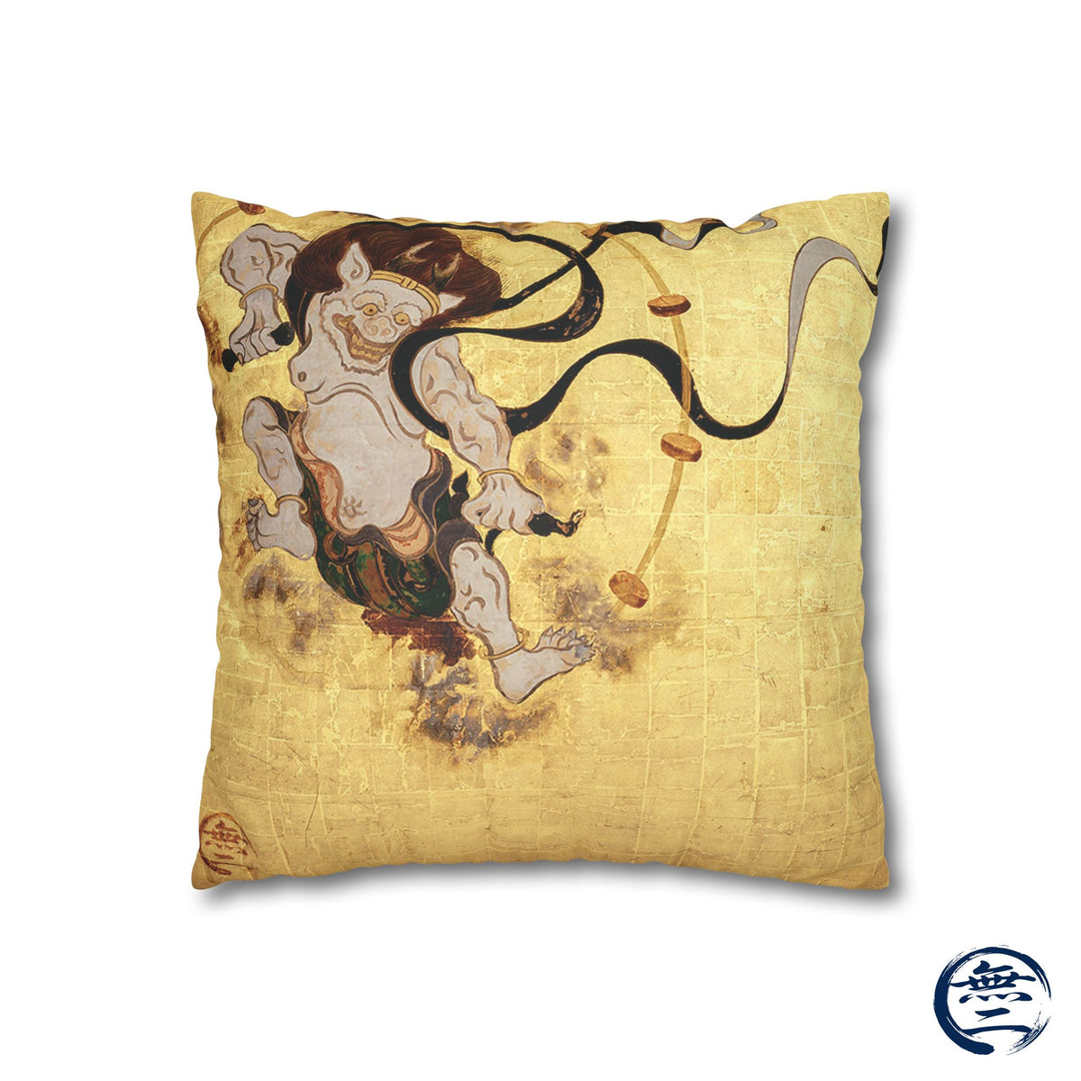 Tawaraya Sotatsu Fajin Raijin Faux Suede Pillow Case | RHC MU-NI Japan