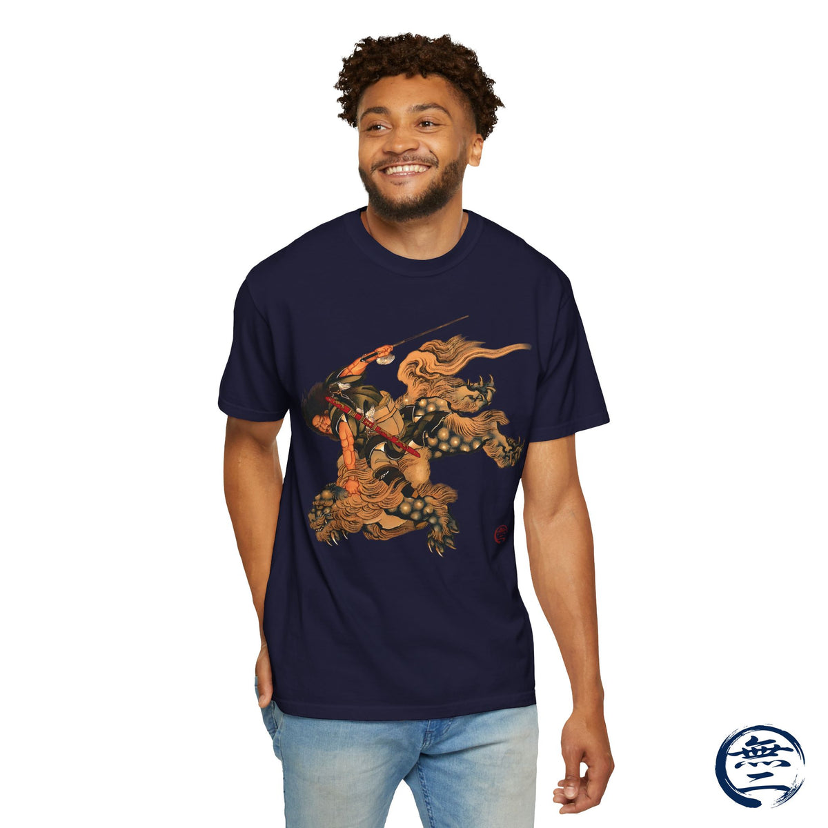 Hokusai Shoki Riding Shishi Lion T-Shirts - The Demon Queller Authentic Japanese Hero | MU-NI Japan