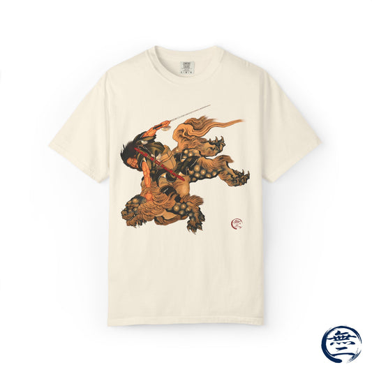 Hokusai Shoki Riding Shishi Lion T-Shirts - The Demon Queller Authentic Japanese Hero | MU-NI Japan