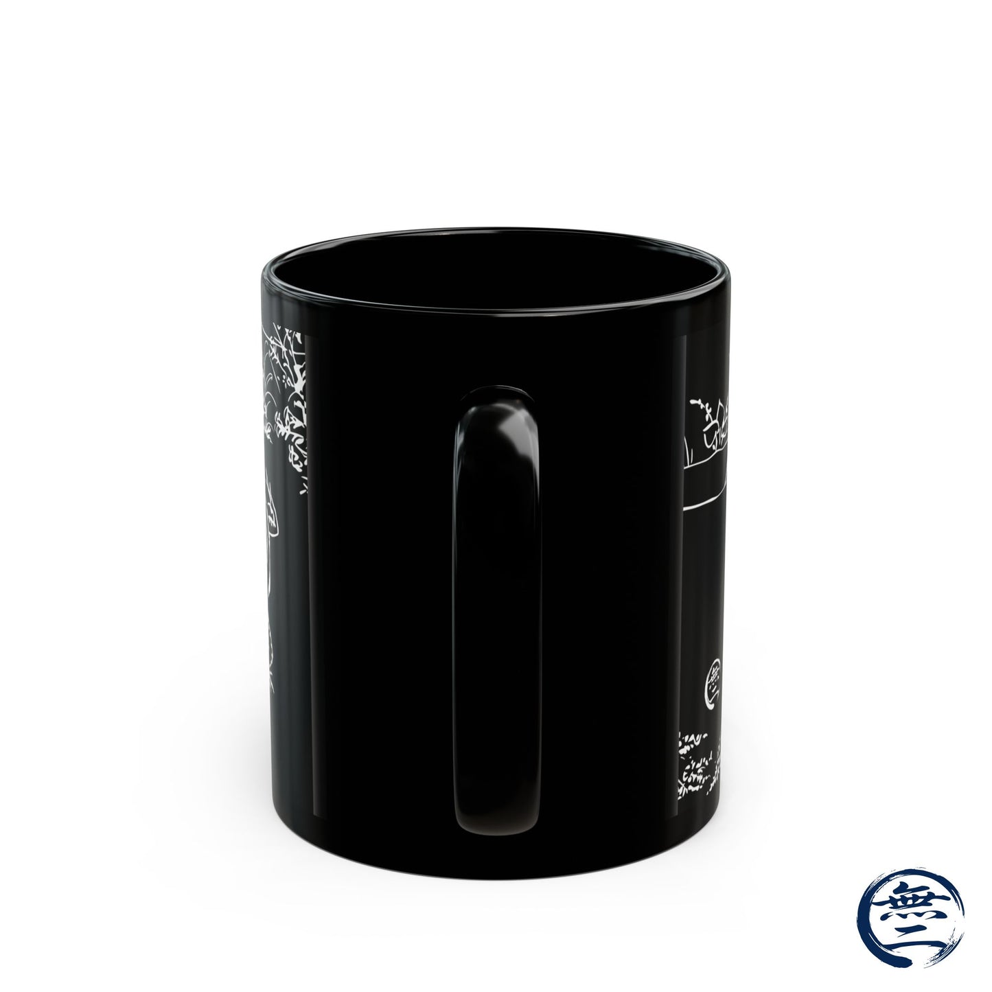 Choju-Giga Inverted Black Ceramic Mug Black Mug (11oz, 15oz), Japanese Antique Art Frog and Rabbit| RHC MU-NI Japan