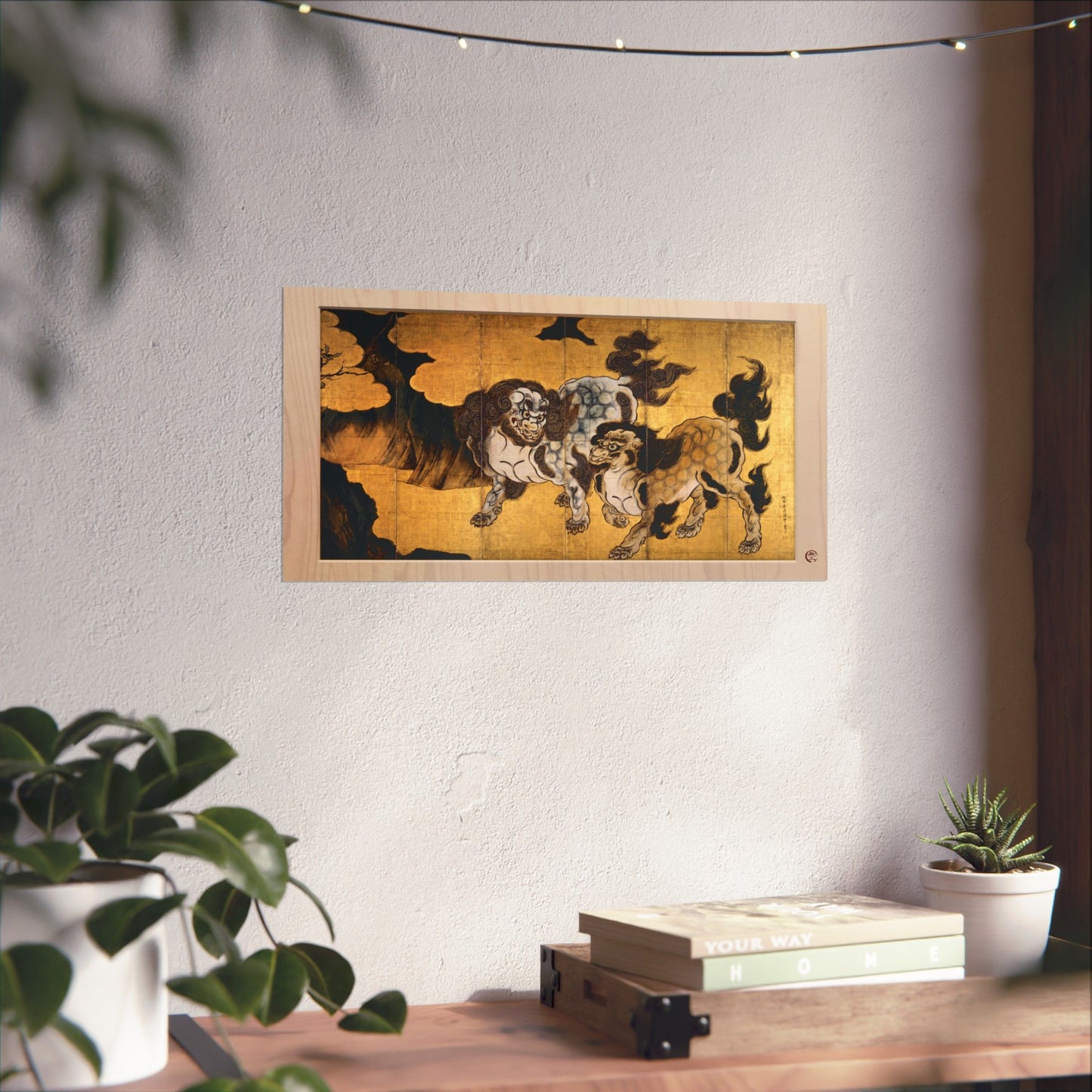Kano Eitoku | Karajishi Art Print- Japanese Traditional Guardian Lions Poster | RHC MU-NI Japan