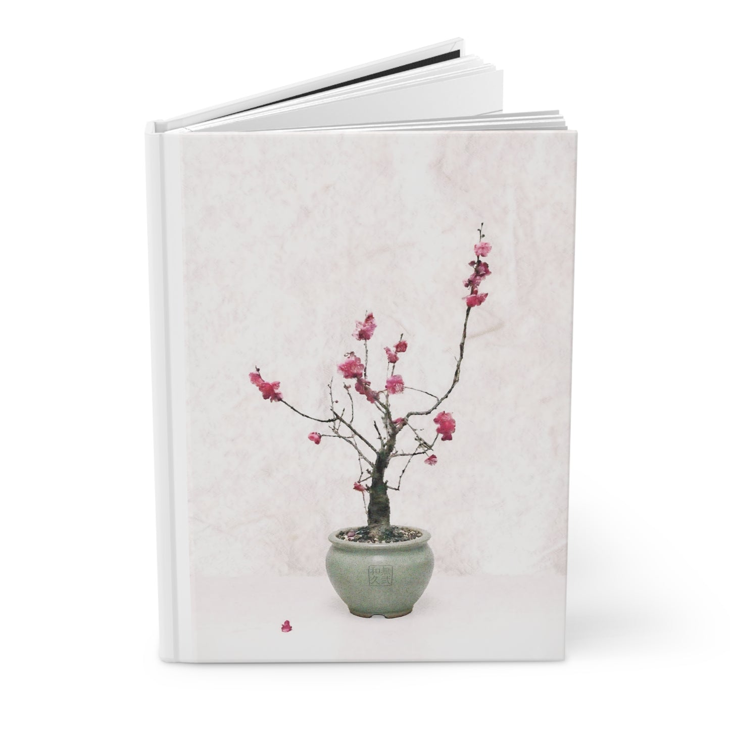 Japanese Red Plum Blossom Ume Bonsai Hardcover Journal - Zen Minimalism, Japandi Art Stationery, Spiritual Nature Gift PL1J |MU-NIJapan