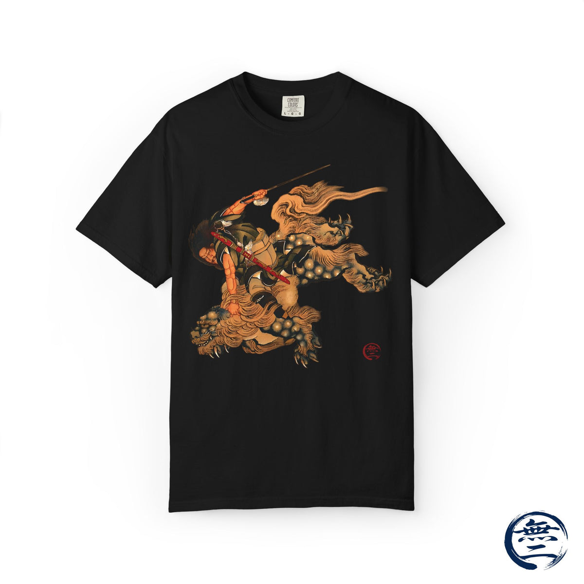 Hokusai Shoki Riding Shishi Lion T-Shirts - The Demon Queller Authentic Japanese Hero | MU-NI Japan