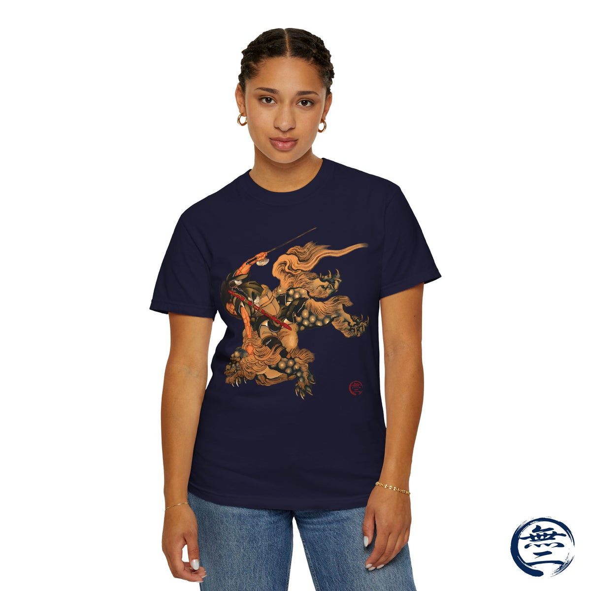 Hokusai Shoki Riding Shishi Lion T-Shirts - The Demon Queller Authentic Japanese Hero | MU-NI Japan