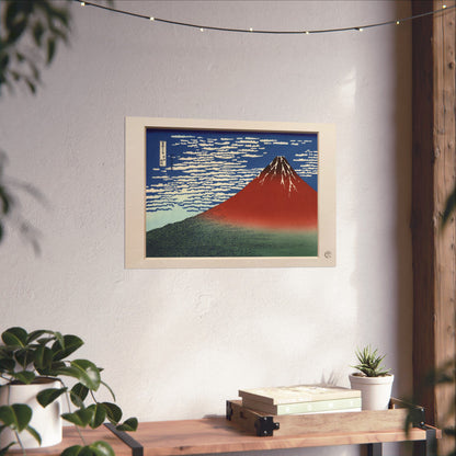 Hokusai Red Fuji Wall Art Poster - Fine Wind Clear Morning Ukiyo-e Woodblock Print  | RHC MU-NI Japan