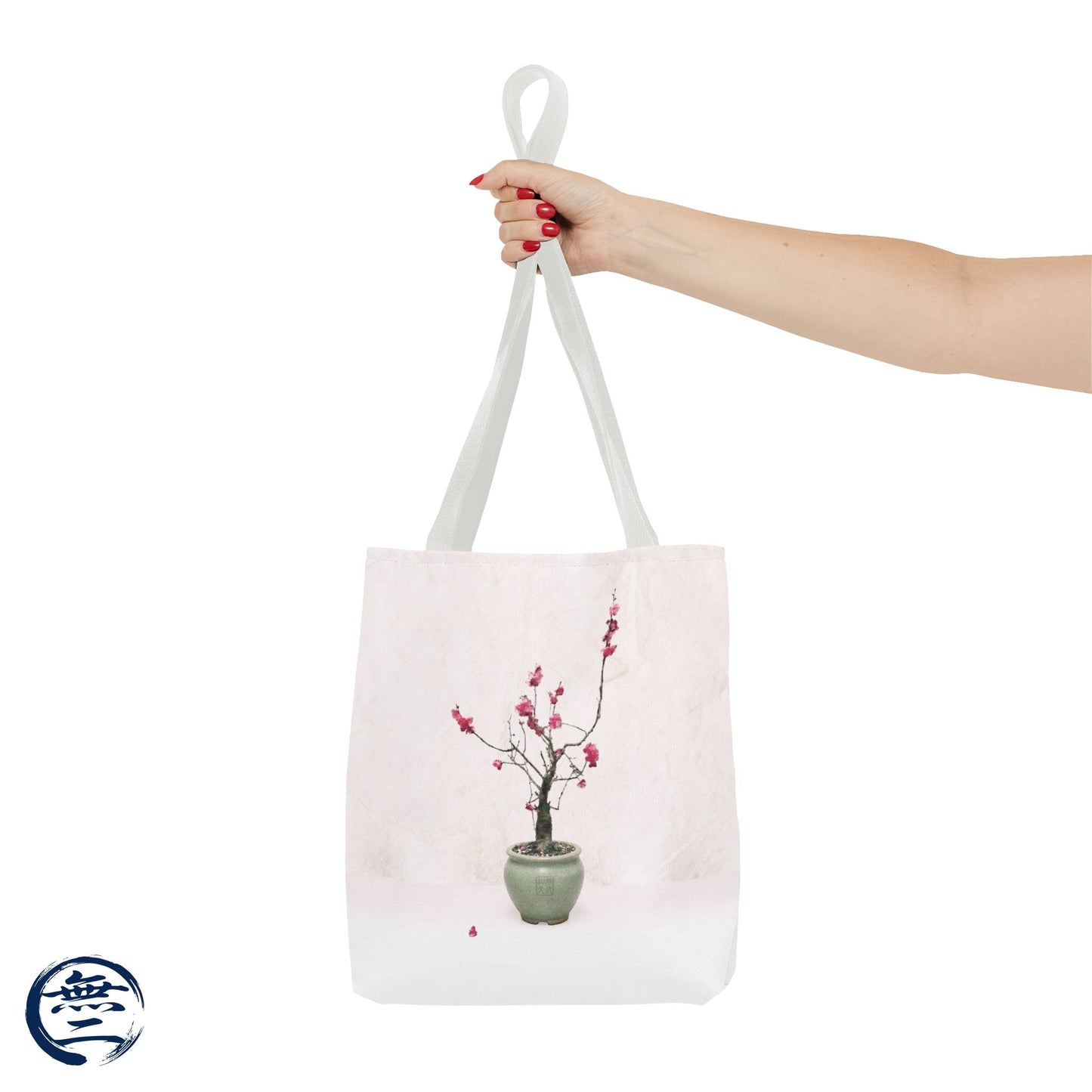 Japanese Red Plum Bonsai Tote Bag - Zen Aesthetic All-Over Print Handbag, Abstract Japandi Art Spring Floral Gift PL1D | MU-NI Japan