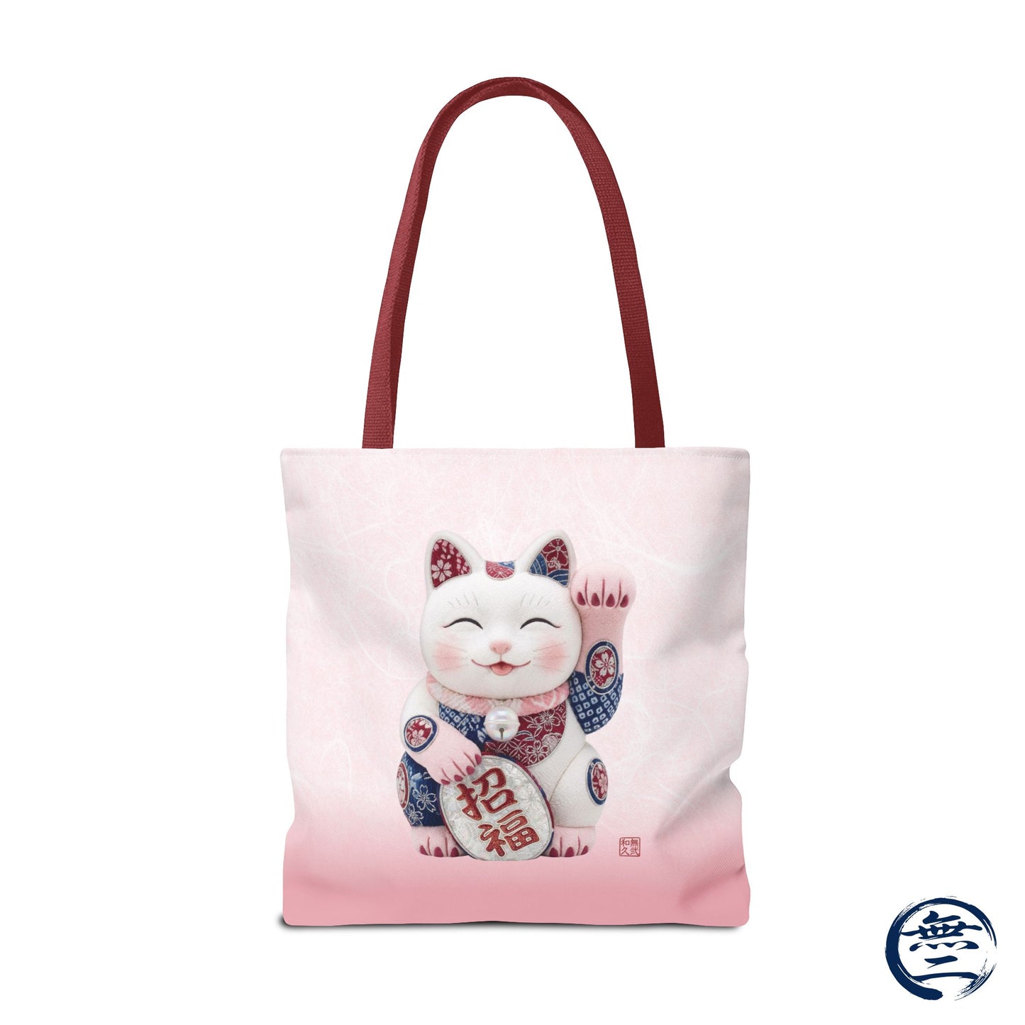 Shin-Maneki neko Modern Kimekomi Decor Style Tote Bag | Kawaii Odd-Eye & Smile Dual Design- Beckon Health and Happiness MS2D | MU-NI Japan