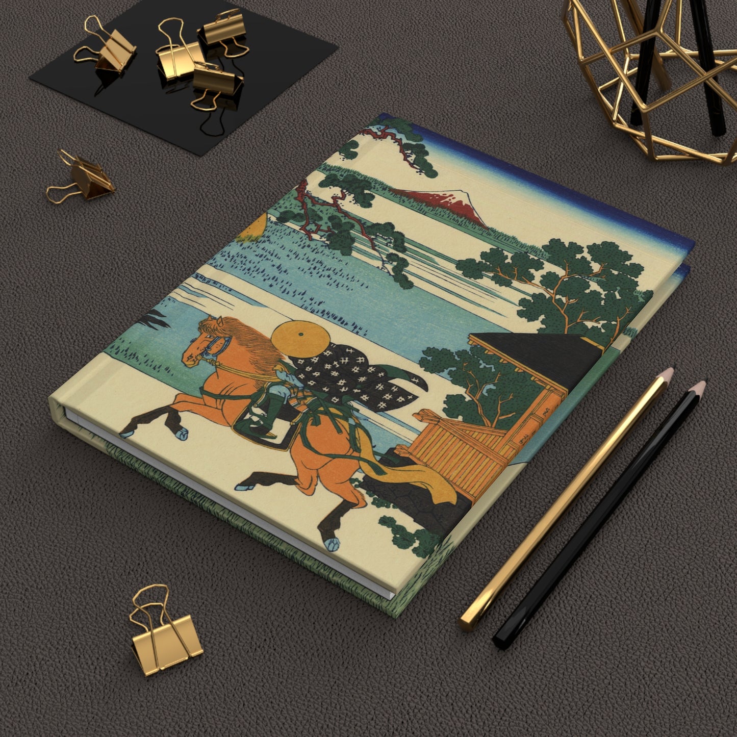 Hokusai Village of Sekiya Sumida River Mount Fuji Ukiyo-e Hardcover Journal Matte - Vintage Japanese Art Notebook | RHC 005 MU-NI Japan