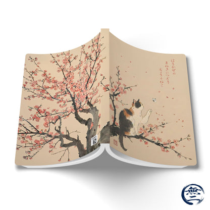 Japanese Calico Cat Cherry Blossom Softcover Journal | MU-NI Japan