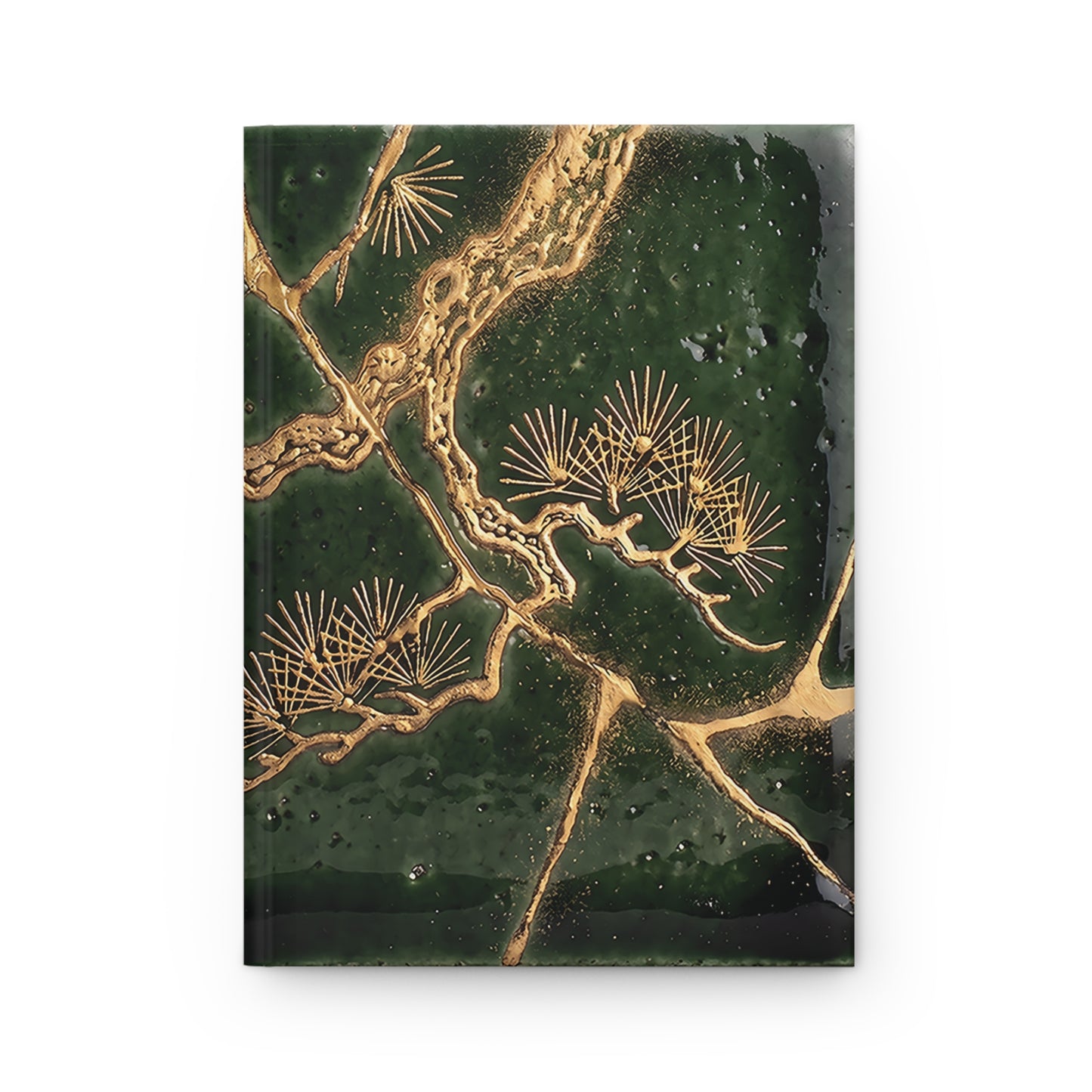 Kintsugi Pine Tree Hardcover Journal, Japanese Aesthetic Ceramic Texture Deep Green Matte Notebook | KT1J MU-NI Japan