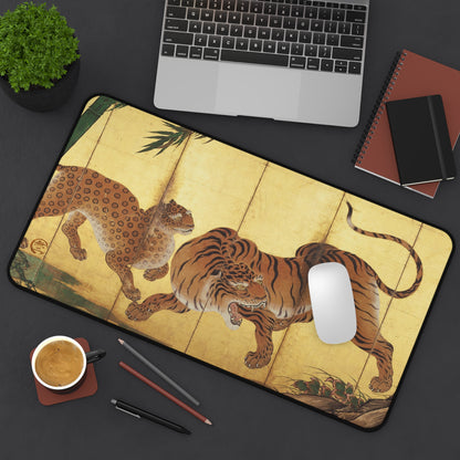 Kano Sanraku Ancient Japanese Tiger - Screen Art Desk Mat Vintage Art Large Mousepad | RHC MU-NI Japan