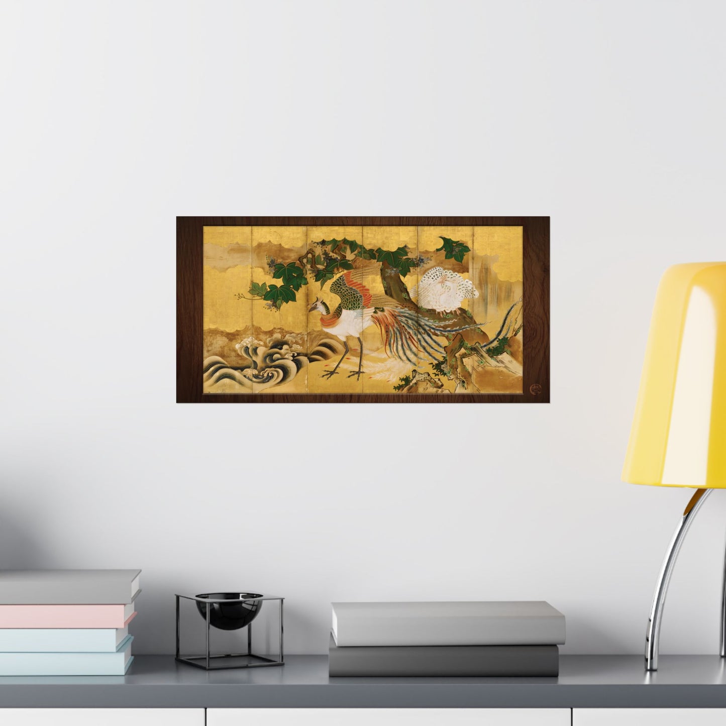 Kano-ha | Phoenix Folding Screen Right Panel Art Print - Japanese Houou Vintage Art Poster | RHC MU-NI Japan
