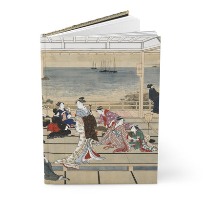 Utamaro Moonline Shinagawa Ukiyo-e Hardcover Journal Matte - Vintage Japanese Art Notebook Writing Diary | RHC 018 MU-NI Japan