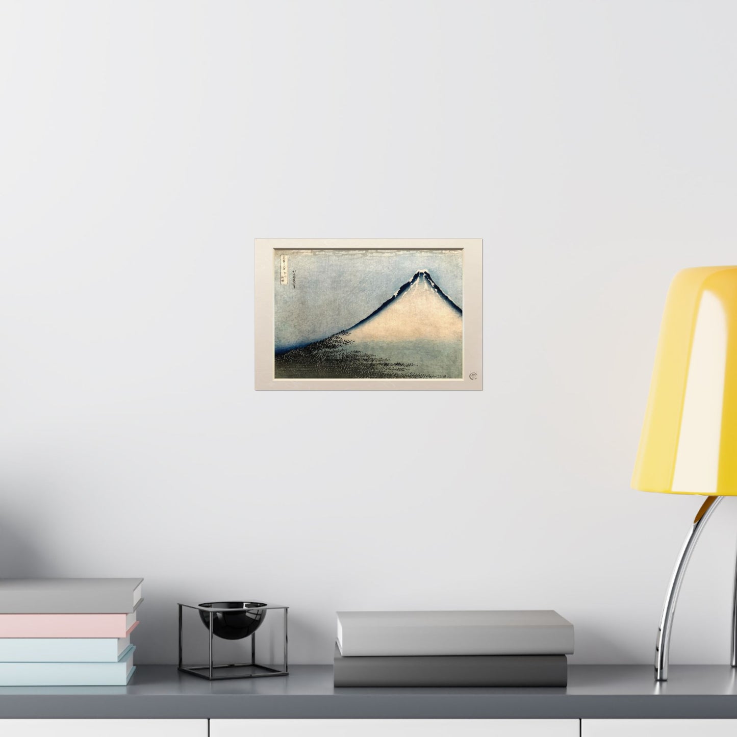 Hokusai Fuji at Clear Weather Ukiyo-e Poster - White Fuji Wall Art, 3D Framed Effect Print | RHC MU-NI Japan