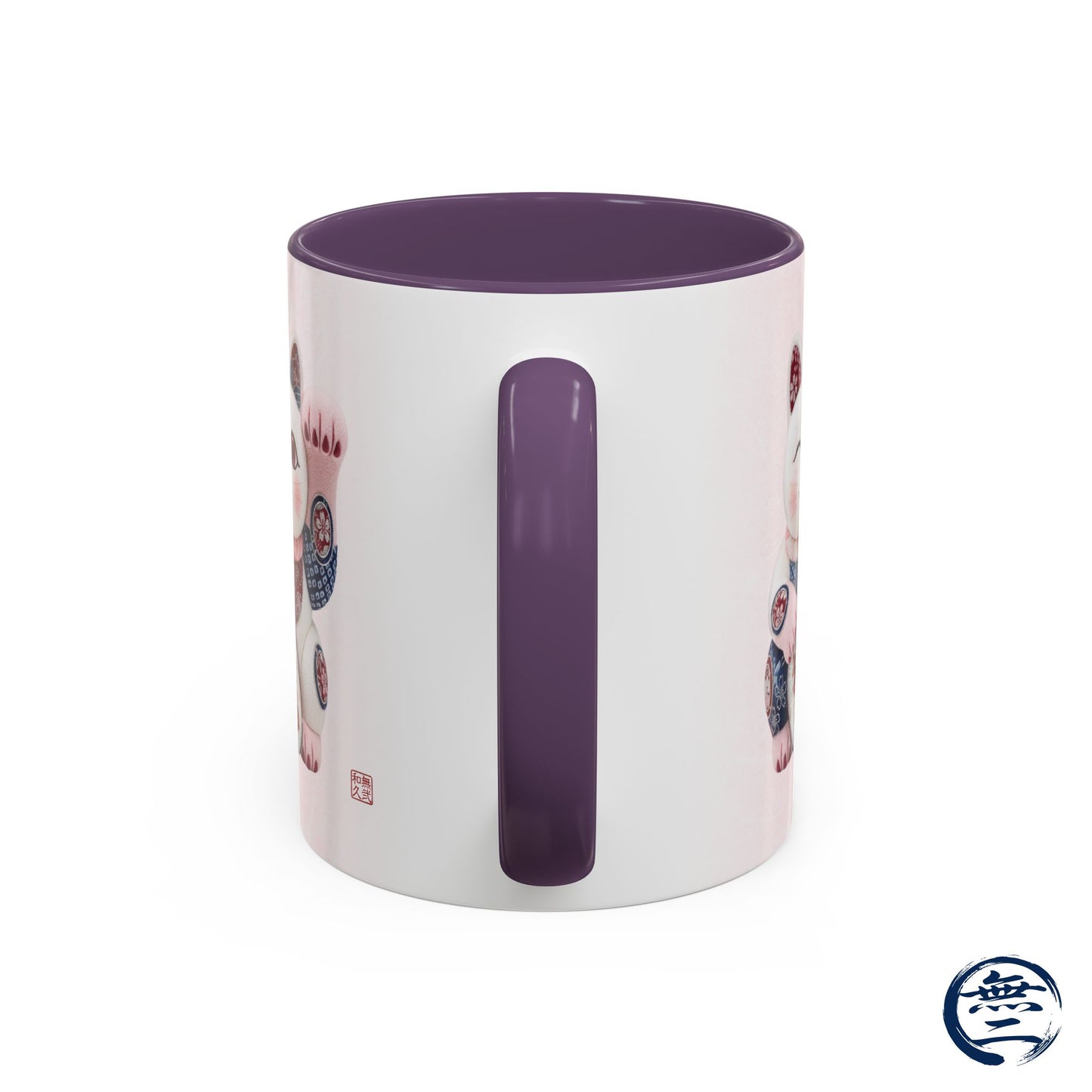 Shin-Maneki neko Modern Kimekomi Decor Style Mug (11oz) | Odd-Eye & Smile Dual Design- Beckon Health and Happiness MS2M | MU-NI Japan