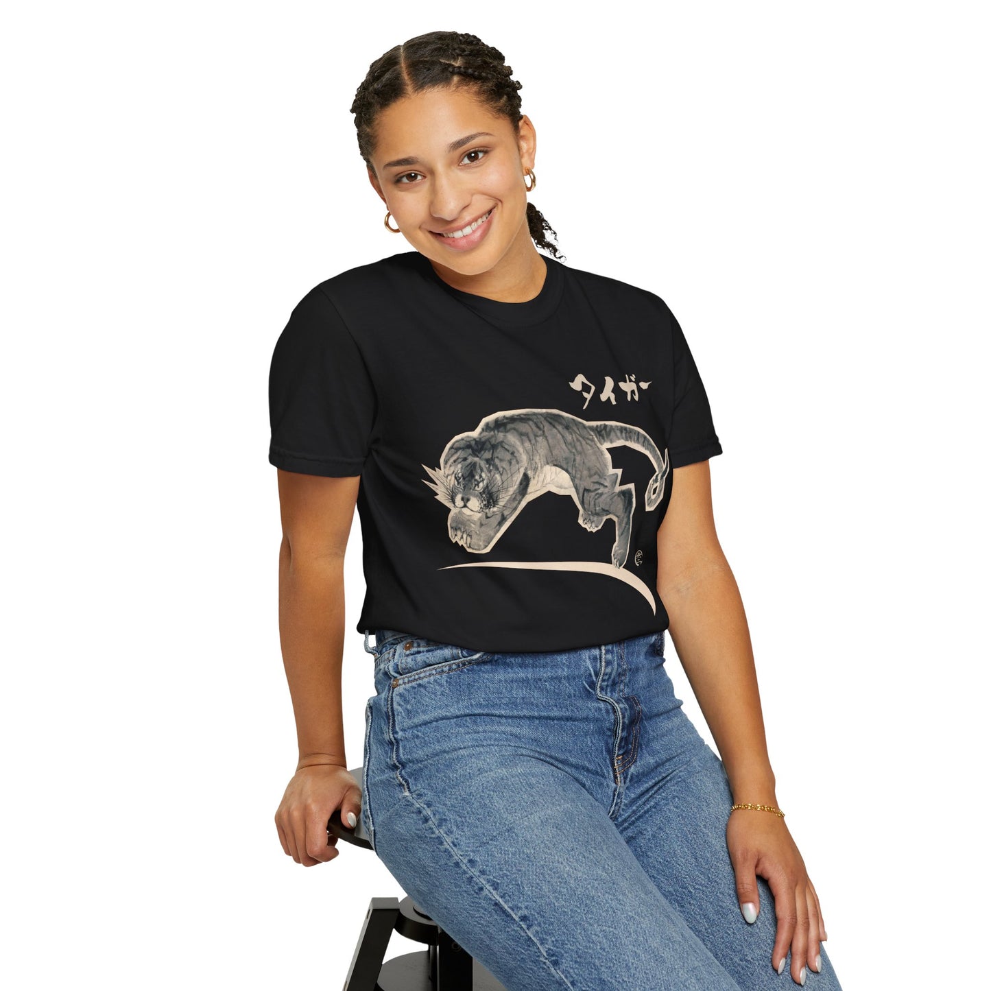 Japanese Mythical Tiger Tee vol.1 - Nagasawa Rosetsu  Crossover Masterpiece Unisex T-Shirt | MU-NI Japan