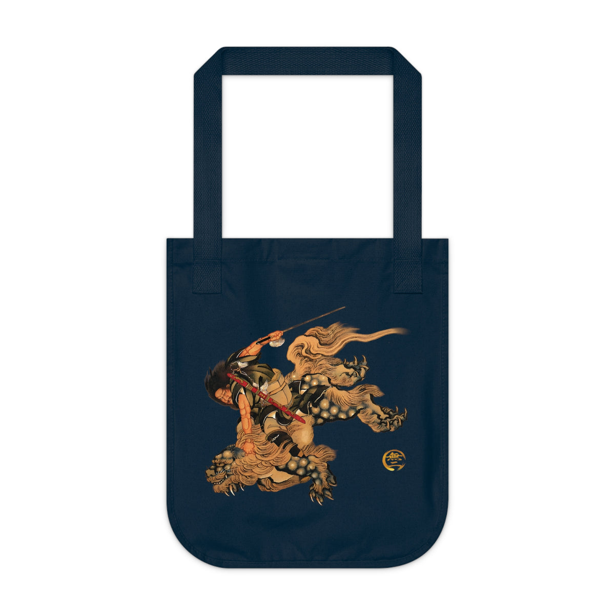 Hokusai Shoki Demon Queller Organic Canvas Tote Bag -  Japanese Ancient Hero Art Tote | MU-NI Japan