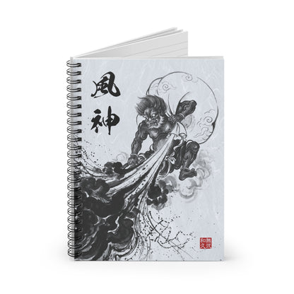 Fujin Japanese Sumi-e Ink Art Style Spiral Notebook - New Difinition of Wind God, Towards a Realm of Flow FJ2I | MU-NI Japan