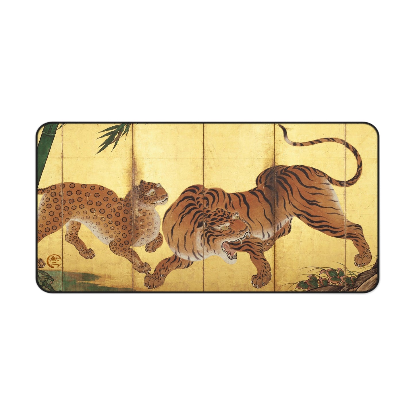 Kano Sanraku Ancient Japanese Tiger - Screen Art Desk Mat Vintage Art Large Mousepad | RHC MU-NI Japan