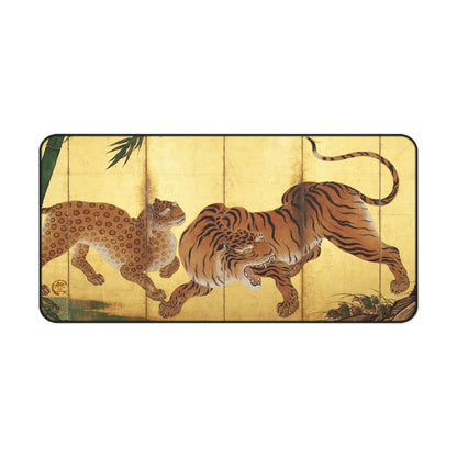 Kano Sanraku Ancient Japanese Tiger - Screen Art Desk Mat Vintage Art Large Mousepad | RHC MU-NI Japan