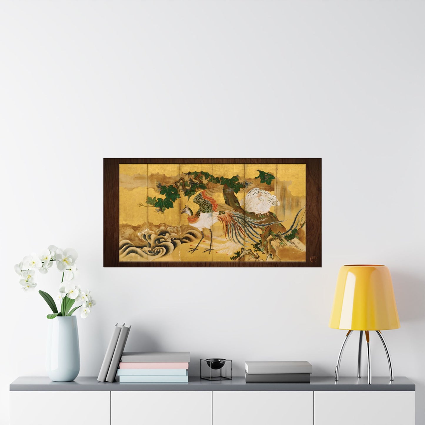 Kano-ha | Phoenix Folding Screen Right Panel Art Print - Japanese Houou Vintage Art Poster | RHC MU-NI Japan