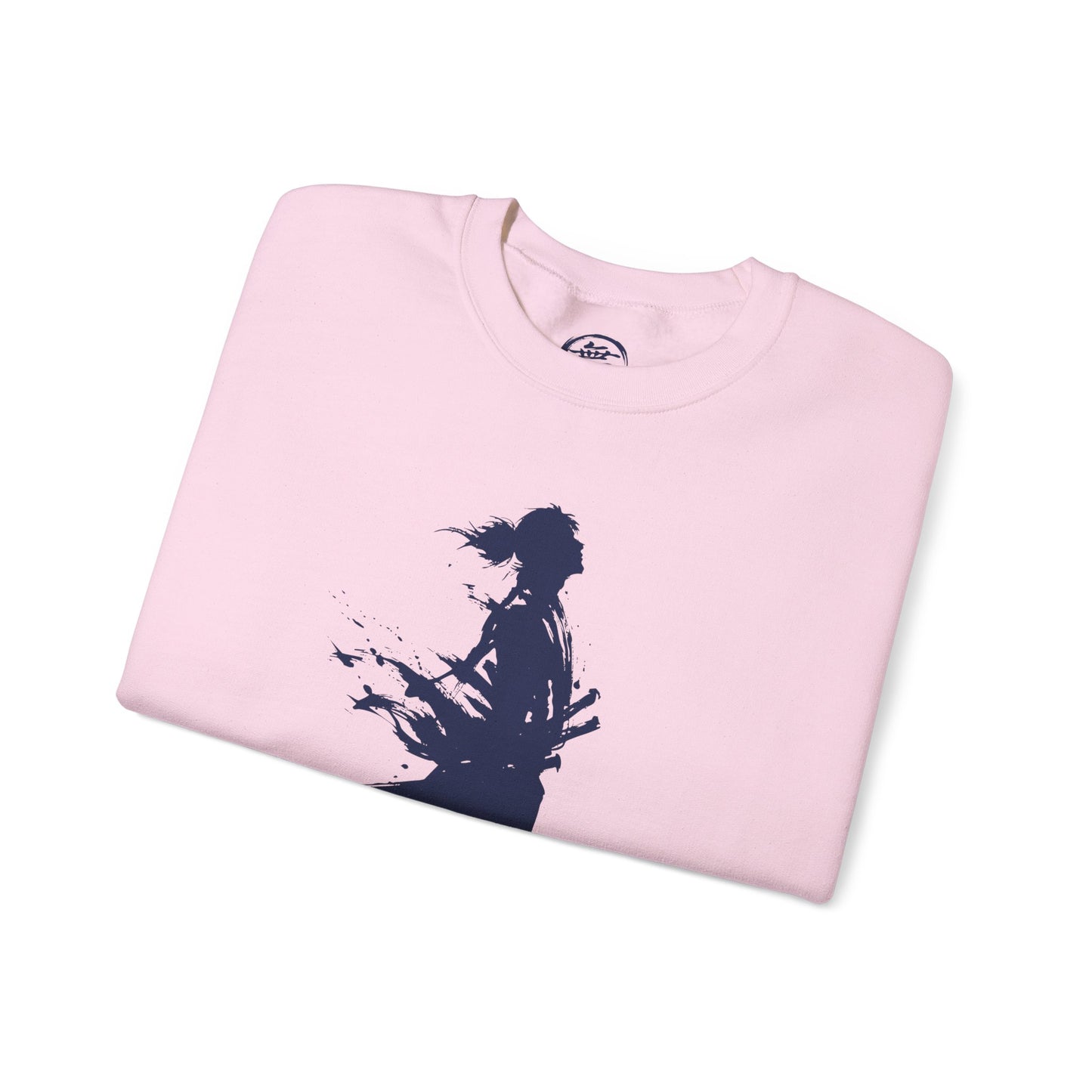 Minimalist Samurai Silhouette Unisex Crewneck Sweatshirt | "The One and Only" Shodo (Japanese Kanji Calligraphy),  SR2S | MU-NI Japan
