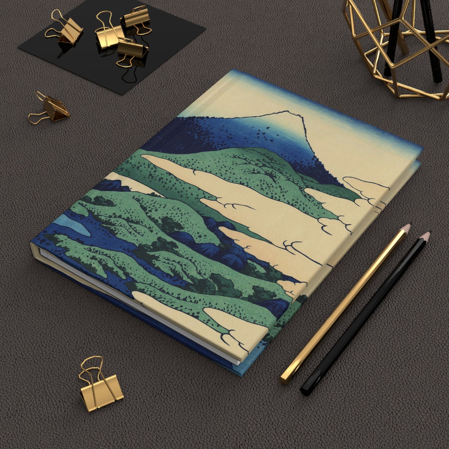 Hokusai Mount Fuji Cranes Ukiyo-e Hardcover Journal Matte - Vintage Japanese Art Notebook Writing Diary | RHC 002 MU-NI Japan