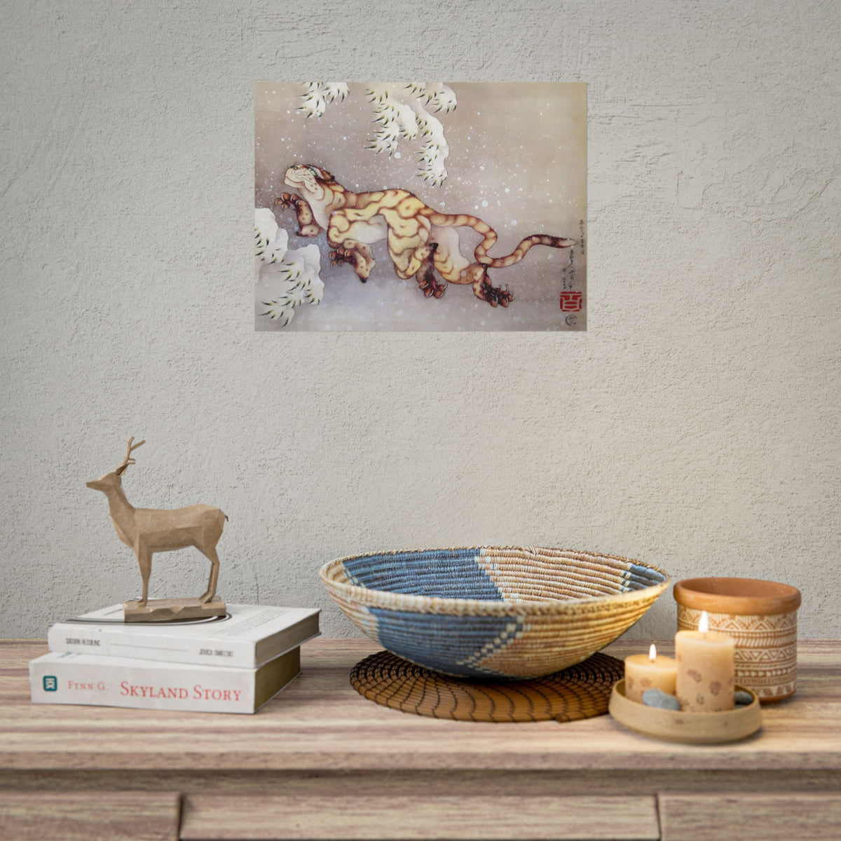 Hokusai Tiger in the Snow Matte Art Print - The Soul of Japanese Greatest Artist Poster | RHC MU-NI Japan
