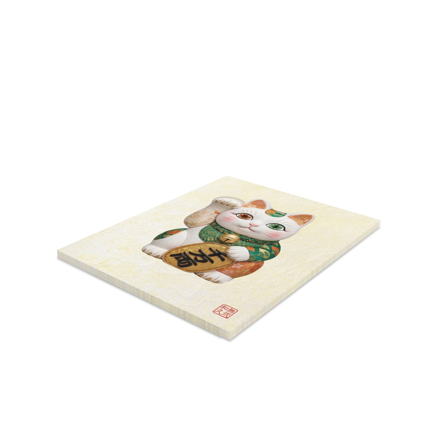 Shin-Maneki neko Modern Kimekomi Decor Style Premium Greeting Cards (8,16.24pcs) - Beckon Wealth and Prosperity Postcards MK2P | MU-NI Japan