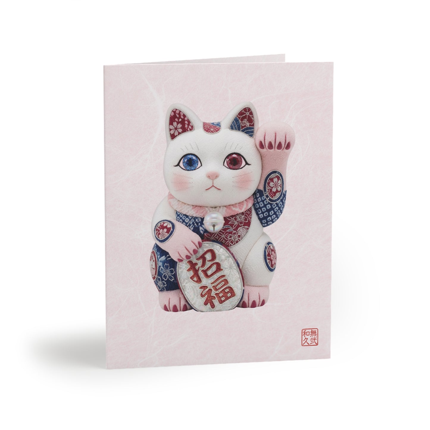 Shin-Maneki neko Modern Kimekomi Decor Style Premium Greeting Cards (8,16.24pcs) - Beckon Health and Happiness, Postcards MS2P | MU-NI Japan