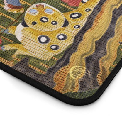 Ito Jakuchu Birds and Animals in the Flower Garden Desk Mat - White Elephant Center Ed. Vintage Japanese Art Large Mouse Pad | MU-NI Japan