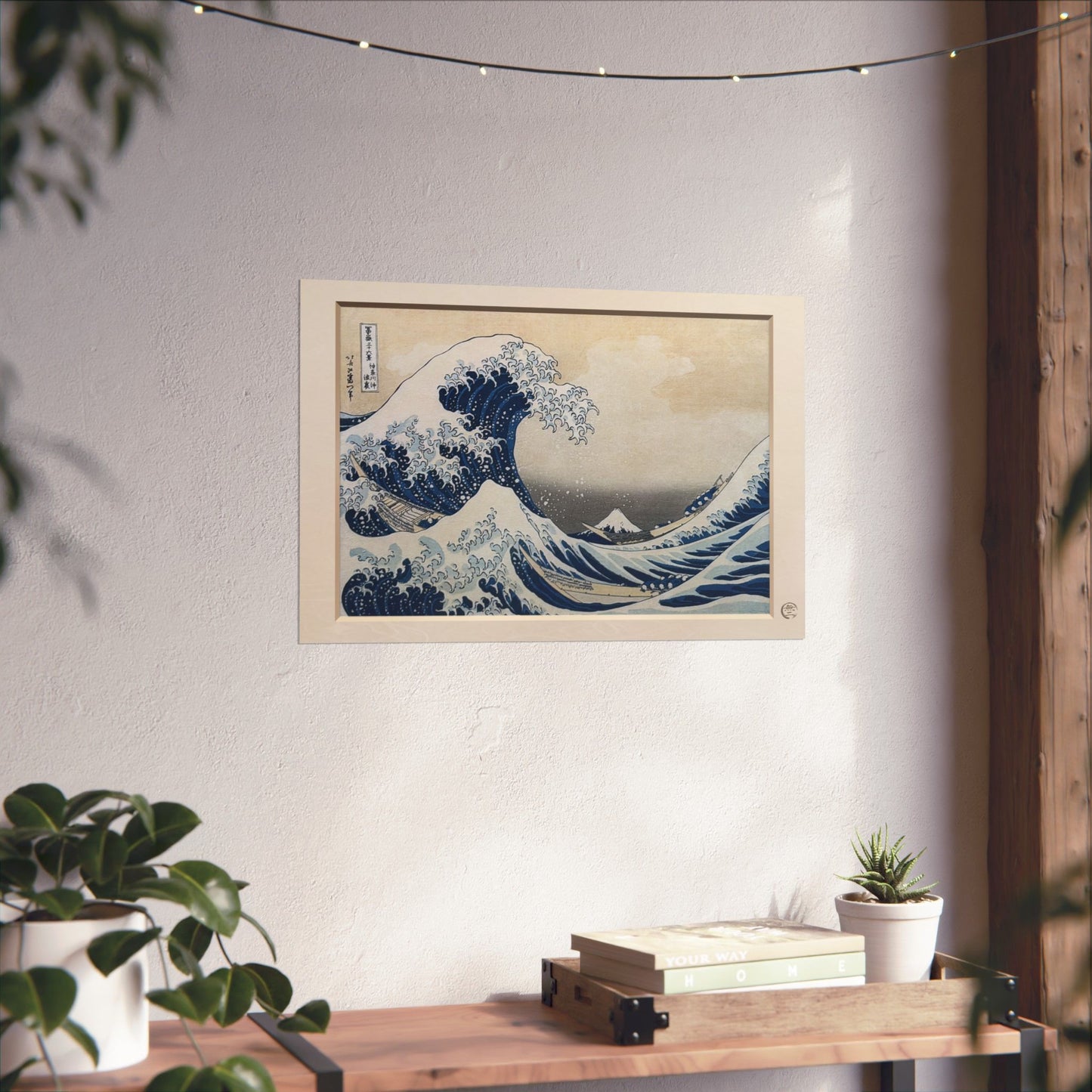 Hokusai The Great Wave Kanagawa Ukiyo-e Poster - Printed 3D Frame Effect, Vintage Japanese Wall Art | RHC MU-NI Japan