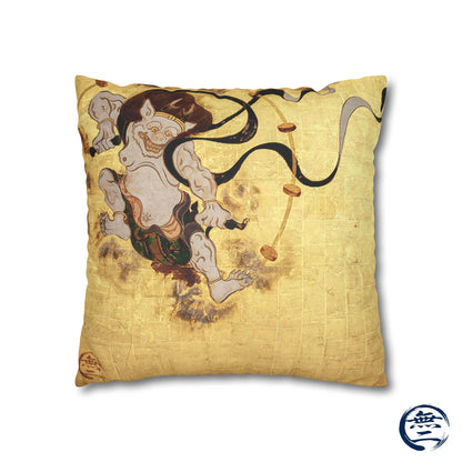 Tawaraya Sotatsu Fajin Raijin Faux Suede Pillow Case | RHC MU-NI Japan