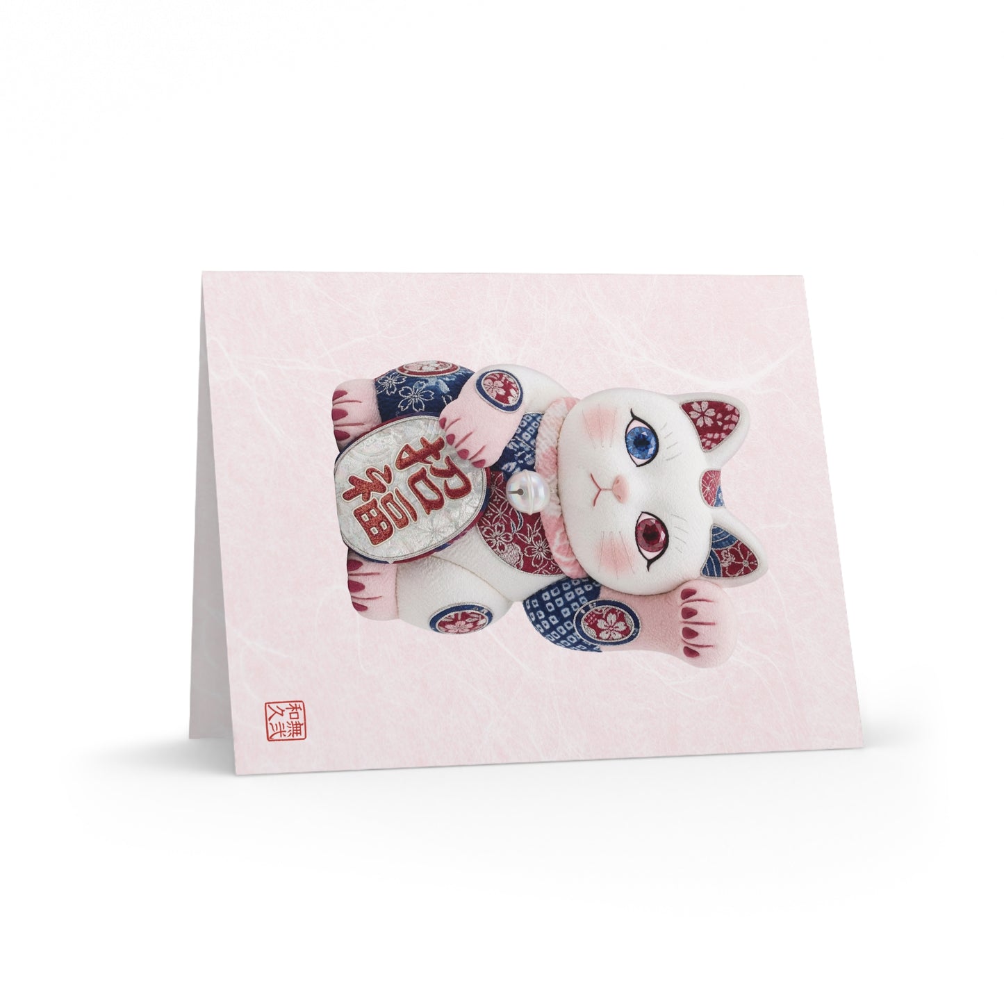 Shin-Maneki neko Modern Kimekomi Decor Style Premium Greeting Cards (8,16.24pcs) - Beckon Health and Happiness, Postcards MS2P | MU-NI Japan