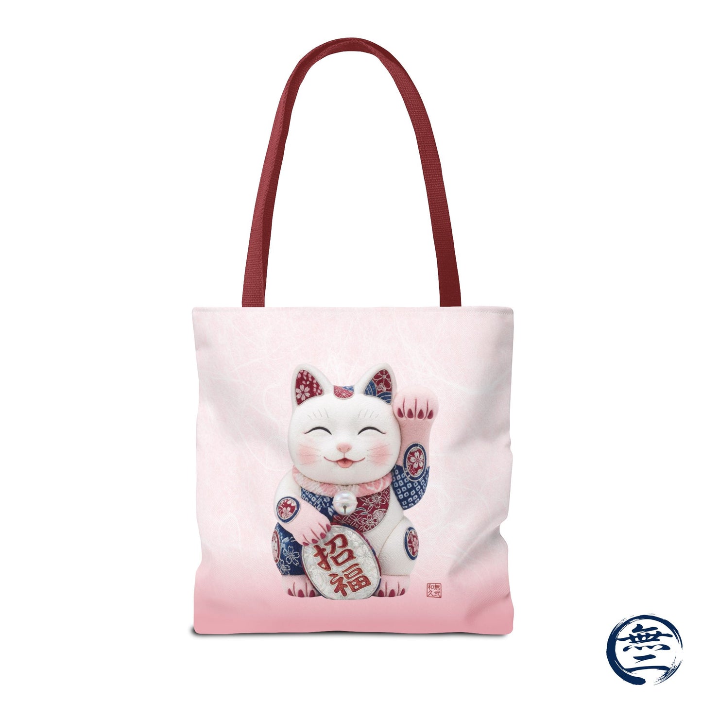 Shin-Maneki neko Modern Kimekomi Decor Style Tote Bag | Kawaii Odd-Eye & Smile Dual Design- Beckon Health and Happiness MS2D | MU-NI Japan